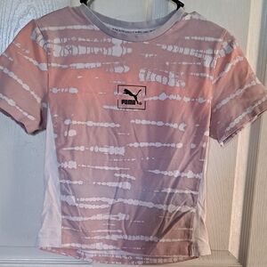 Puma Kids Light Pink Patterned Tee